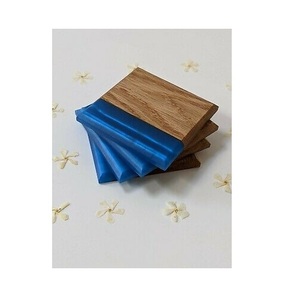 Blue <b>Epoxy</b> Resin coaster Packing and Square coaster Eco Friendly Luxury Solid Wood and <b>Epoxy</b> Resin Craft Tea Drink Cup Coasters - Product Image 3