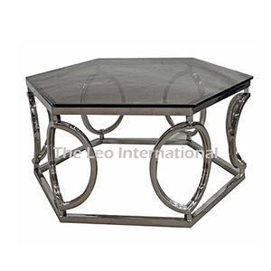 Table basse en aluminium de style américain, texture martelée, prix de gros, haute qualité, couleur dorée, meubles pour la maison et l'hôtel - Product Image 4