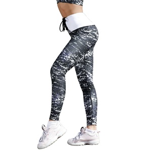 Pantalones de Yoga de cintura alta Pantalones de Yoga de bolsillo Control de barriga Entrenamiento Correr Leggings de yoga elásticos de 4 vías Ropa de gimnasio Medias largas - Product Image 3