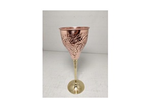 Taza de copa de vidrio de 400ml forrada de cobre con tapa para cócteles Bebidas frías Cerveza y vino Vasos de capacidad de 300ml-500ml - Product Image 2