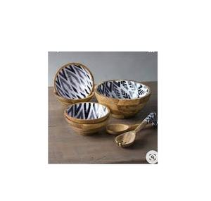 Bol à salade en bois et imprimé poli, échantillon gratuit et eau sûre, avec restaurants à salade faits main et à usage domestique - Product Image 1