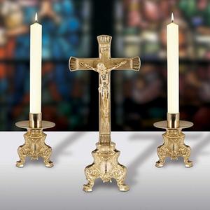 Candelabro de latón con brazo grande y dos tamaños, suministros de Iglesia, Brassworld, India - Product Image 4