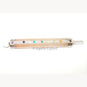 คริสตัลควอตซ์เจ็ดจักระฮวงจุ้ยตกแต่งบ้านแกะสลักไม้กายสิทธิ์ - Product Image 1