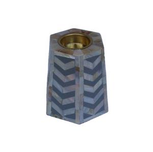 Bougeoir Bakhoor bicolore incrusté de perles de mère Bougeoir indien artisanat T Light Holder pour la décoration de la maison - Product Image 1