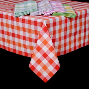Orange color striped cotton <b>table</b> <b>cloth</b> Organic Cotton GOTS Certified - Product Image 1