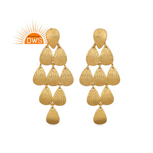 Pendiente de araña chapado en oro de 18k hecho a mano para mujer, fabricante de joyería, último diseño - Product Image 1