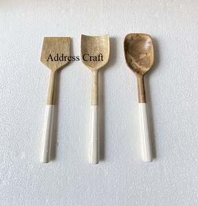 Juego de queso de madera de estilo coreano con mango de resina blanca, juego de cubiertos de lujo para restaurante de Hotel y hogar, juego de cubiertos de alta calidad - Product Image 2