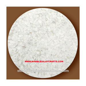 Fait main Blanc Coquillage Nacre Table Basse - Product Image 1