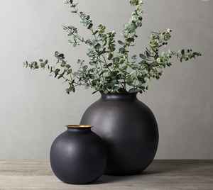 Florero de hierro de lujo para el hogar, sala de estar, cama, habitación de invitados, decoración, Color negro, diseño elegante, Material de hierro con mango - Product Image 3