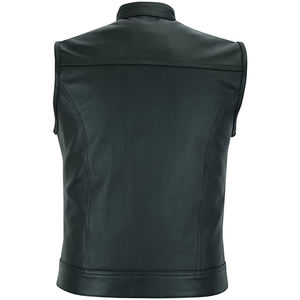 Gilet en cuir personnalisé de haute qualité pour hommes pour moto vélo respirant nouvelle mode porter pour l'hiver bouton décoration OEM Service - Product Image 2