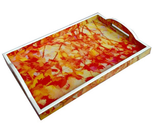 Bandeja de madera Premium de diseño inteligente moderno Nuevas bandejas de servicio impresas Taj Mahal Toque estándar para accesorio de cocina elegante - Product Image 3