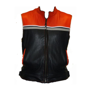 Gilet utilitaire en cuir pour hommes, personnalisé, de haute qualité, à la mode, vente en gros, - Product Image 1