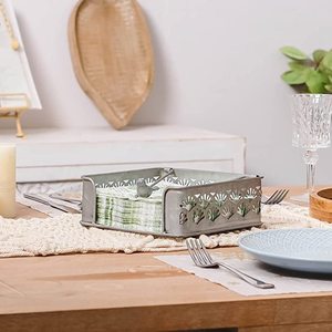 Porte-serviettes violet antique Grand porte-mouchoirs en acier inoxydable Solution de stockage de table élégante pour la maison et les ustensiles de cuisine - Product Image 4