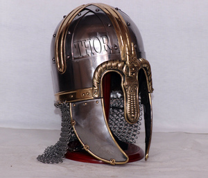 Middeleeuwse <span class=keywords><strong>Norman</strong></span> <span class=keywords><strong>Viking</strong></span> Helm 18 Ga Staal En Maliënkolder Replica Rustieke Vintage Huisdecoratie Geschenken