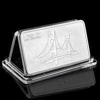 Prix de gros 2019, lingot de métal argent américain plaqué personnalisé, écologique, 999, en forme d'aigle, à vendre