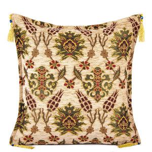 Ottoman <b>Cushion</b> <b>Cover</b> With Red Tulip Design From Turkey - Product Image 1