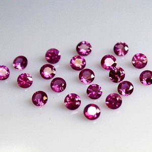 Cabujón de piedras preciosas sueltas facetadas con corte de diamante de forma redonda Rosa rubí que hace joyería natural de calidad increíble - Product Image 3