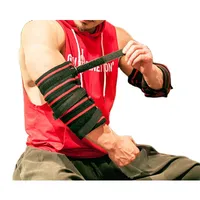 เพาะกาย Powerlifting Bench Press Elbow Pad Protector ปรับข้อศอกแขนรั้ง/การบีบอัดสนับสนุนสำหรับยกน้ำหนัก
