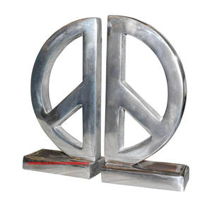 Porte-livres rond en métal argenté, fabriqué en Inde, vente directe d'usine en Inde - Product Image 1