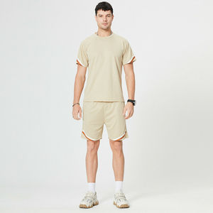 Conjunto de 2 piezas con logotipo personalizado para hombre, camisetas de manga corta, pantalones cortos, conjunto de chándal informal de verano - Product Image 6