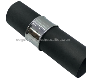 Porte-serviettes de TABLE en métal doré et plaqué nickel, DESIGN rond, décoration de mariage, porte-serviettes - Product Image 1