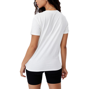 เสื้อยืดคอตตอน100% ทรงสลิมฟิตสำหรับผู้หญิง,ดีไซน์กราฟฟิกคอลเลกชันฤดูร้อน - Product Image 3