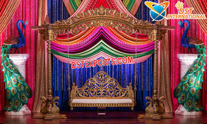Gujarati boda madera artesanía columpio boda tradicional madera Sangeet escenario columpio boda india antiguo columpio venta EE. UU. - Product Image 3