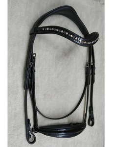 Fourniture directe du fabricant de la vente chaude Shimmer cuir verni cheval anglais bride cristal vague sourcil bande équestre Tack - Product Image 2