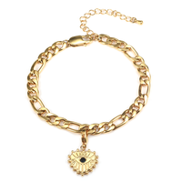 Bracelet de cheville pour femme en acier inoxydable plaqué or 24 carats, motif éléphant, chaîne cubaine, papillon, bijoux fantaisie, vente en gros