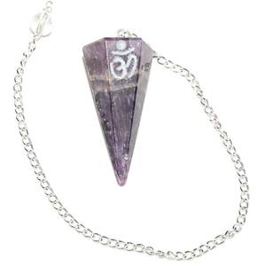 Amethyst Om Pendulums with chain - Product Image 1