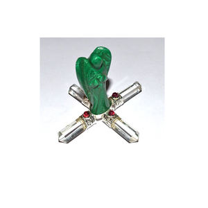 Vente en gros de générateur d'anges de style Feng Shui Malachite synthétique sculptée avec gravure d'amour pour la décoration et l'amélioration de l'énergie - Product Image 1