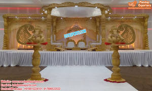 Mariage indien Mandap en bois platine Superbe mariage indien Mandap en bois luxe mariage en bois Triveni MandapUSA - Product Image 4