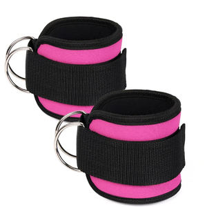 Cuero Logotipo personalizado Fitness Gimnasio Tobilleras Heavy Duty Cable Máquinas Accesorio Tobilleras - Product Image 6