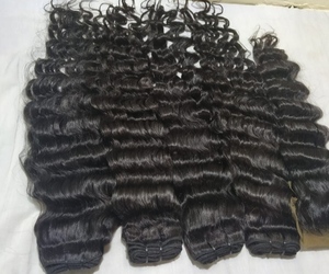 Vendeur de cheveux vierges brésiliens Paquets de vague d'eau bouclés profonds naturels 6x6 fermeture à lacet zéro perte de cheveux Extensions de cheveux humains - Product Image 2
