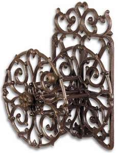 Soporte decorativo de hierro fundido para manguera de jardín, diseño de estilos, artesanía de METAL, montaje en pared - Product Image 1