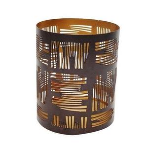 Bougeoir votif de forme ronde de qualité exclusive en métal couleur marron pour accessoires de décoration de mariage - Product Image 6