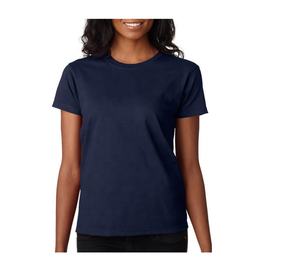 Vêtements pour femmes à col en V chemises grande taille couleur bleue manches courtes été Streetwear OEM logo personnalisé conception t-shirts - Product Image 6
