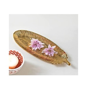 ถาดใส่ใบไม้สำหรับตกแต่งโลหะงานทำมือดีไซน์หรูหราในบ้าน - Product Image 1