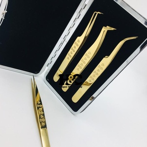 แหนบต่อขนตาปลอมแหนบสแตนเลสแบบกำหนดเองรูปหัวใจสีทองสำหรับต่อขนตาปลอมโลโก้ขนมิงค์ - Product Image 4