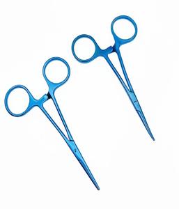 Pinzas para Mosquitos de 4.5 Pulgadas, Titanio Azul, Curvas, para Rinoplastia, Instrumentos de Cirugía Plástica ORL, Herramientas de Calidad Especial y Aprobada - Product Image 1