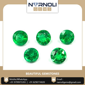 Pierre précieuse à facettes en forme d'octogone d'émeraude, pierre naturelle de couleur verte - Product Image 2