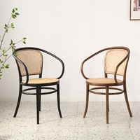 Nordique simple salle à manger chaise rotin noir métal loisirs hôtel café restaurant tables et chaises ensemble