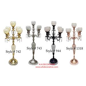 เชิงเทียนอลูมิเนียมชุบเงินทรงสูงพร้อมแขน5ชิ้นตกแต่งพื้นชุบเงินเงาและของตกแต่งงานปาร์ตี้เชิงเทียนทำมือ - Product Image 2