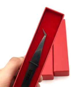 Pince à épiler pour extension de cils en acier inoxydable Plasma noir de meilleure conception Instruments de beauté avec logo personnalisé Vente en gros - Product Image 6