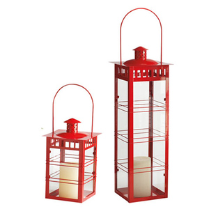 2025 <b>Set</b> of 2 Home Decorating Candle Holder <b>Lantern</b> Classic Design Customized Modern Hanging <b>Lantern</b> Red Color Office Decor - Product Image 1
