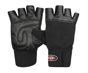 Guantes de cuero unisex de medio dedo para gimnasio, para levantamiento de pesas, culturismo, deportes al aire libre, entrenamiento, correa de muñeca ajustable - Product Image 2