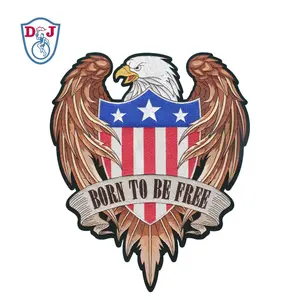 High Quality Large Embroidery Patch US Emblem Eagle Biker Back Patch for Jacket