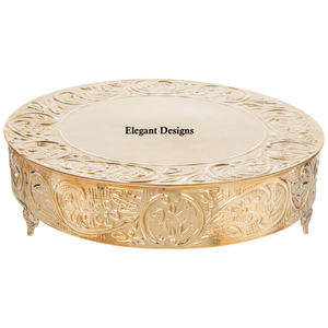 Última llegada Metal Cake Stand Chapado en oro Hecho a mano Diseñador Fancy Cake Stand Hecho a mano Mesa Fancy Metal Cake Stand - Product Image 1