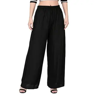 Оптовая продажа, простые плиссированные широкие брюки палаццо черного цвета для женщин