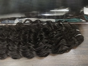28-30 inch khỏe mạnh mềm tự nhiên màu đen thô Ấn Độ Remy phần mở rộng tóc đôi sợi ngang đền dệt nhắm mục tiêu khán giả tiêu đề mới - Product Image 3